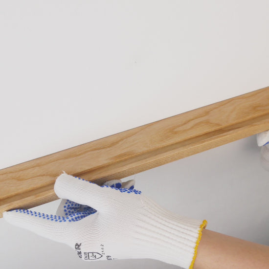 Installation video for Handmade Wooden Vinyl Record Wall Mount, showcasing easy setup process with provided screws and dowels for secure vinyl record storage.